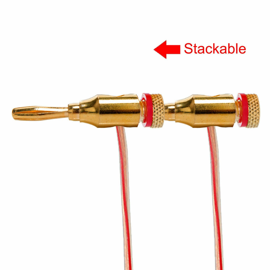 20 x 4mm Gold Plated Musical Audio Speaker Cable Wire Connector 4mm Banana Plugs