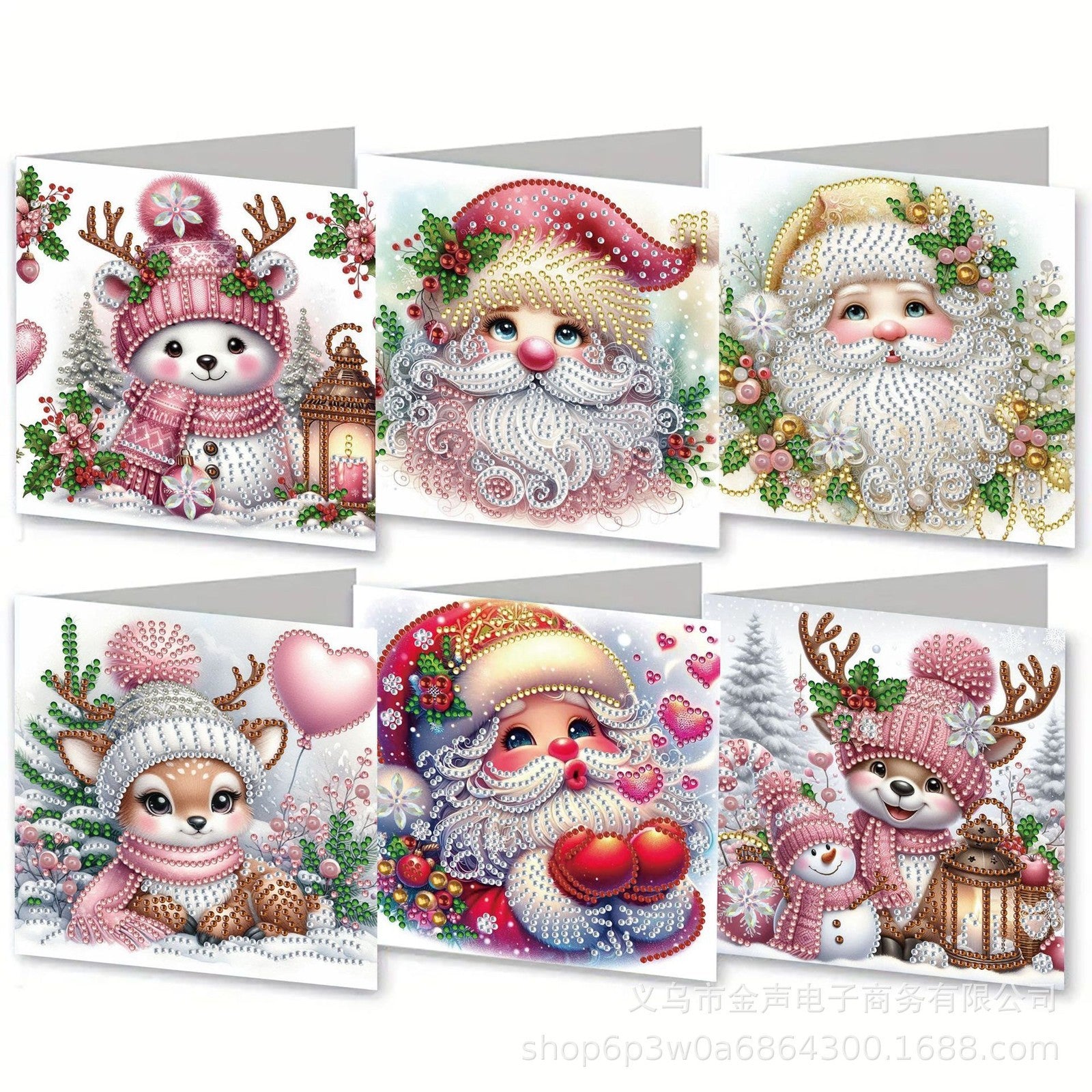 Christmas DIY Diamond Art Painting Greeting Card Set 5D DIY Diamond Painting Set