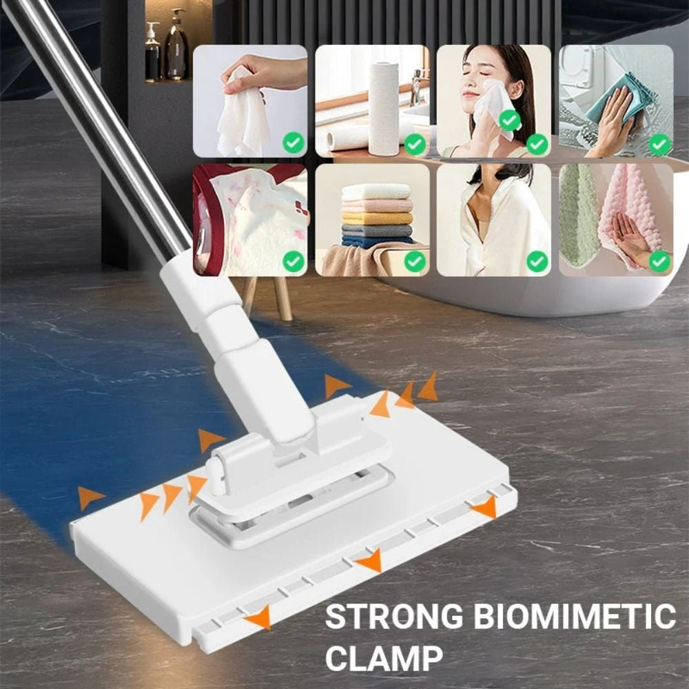Clamping Dust Mops 360° Rotating Head Automatic Mop Clip  Dust Removal