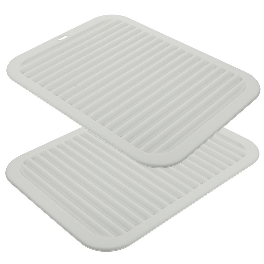 2 Pcs Heat Resistant Silicone Mat Kitchen Drying Dish for Counter