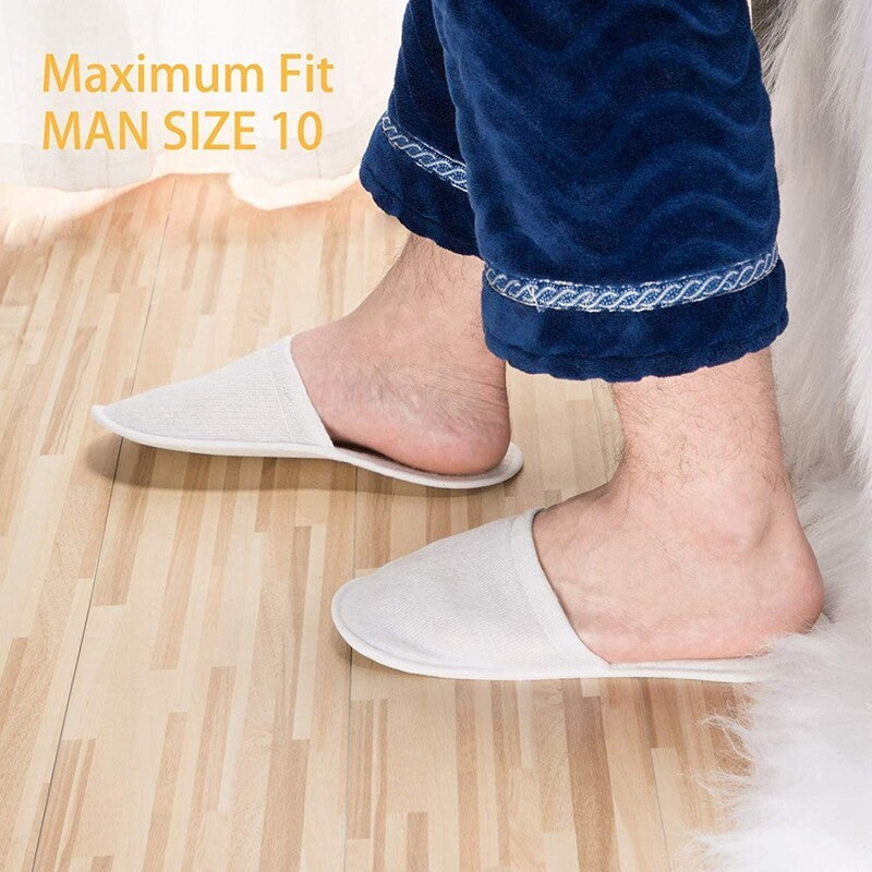 100 Pairs Spa Hotel Guest Slippers Close Toe Towelling Disposable Terry