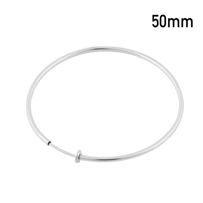 1 Pair 40/50/60mm Clip-On Earrings Small/Medium/Large Non-Pierced Hoop Style