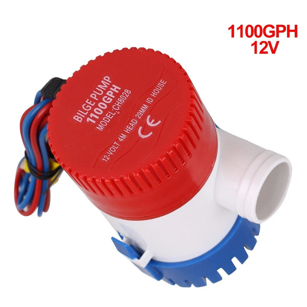 1100GPH Marine Bilge Pump Submersible Water Pump DC 12V Electric Yacht Boat UK