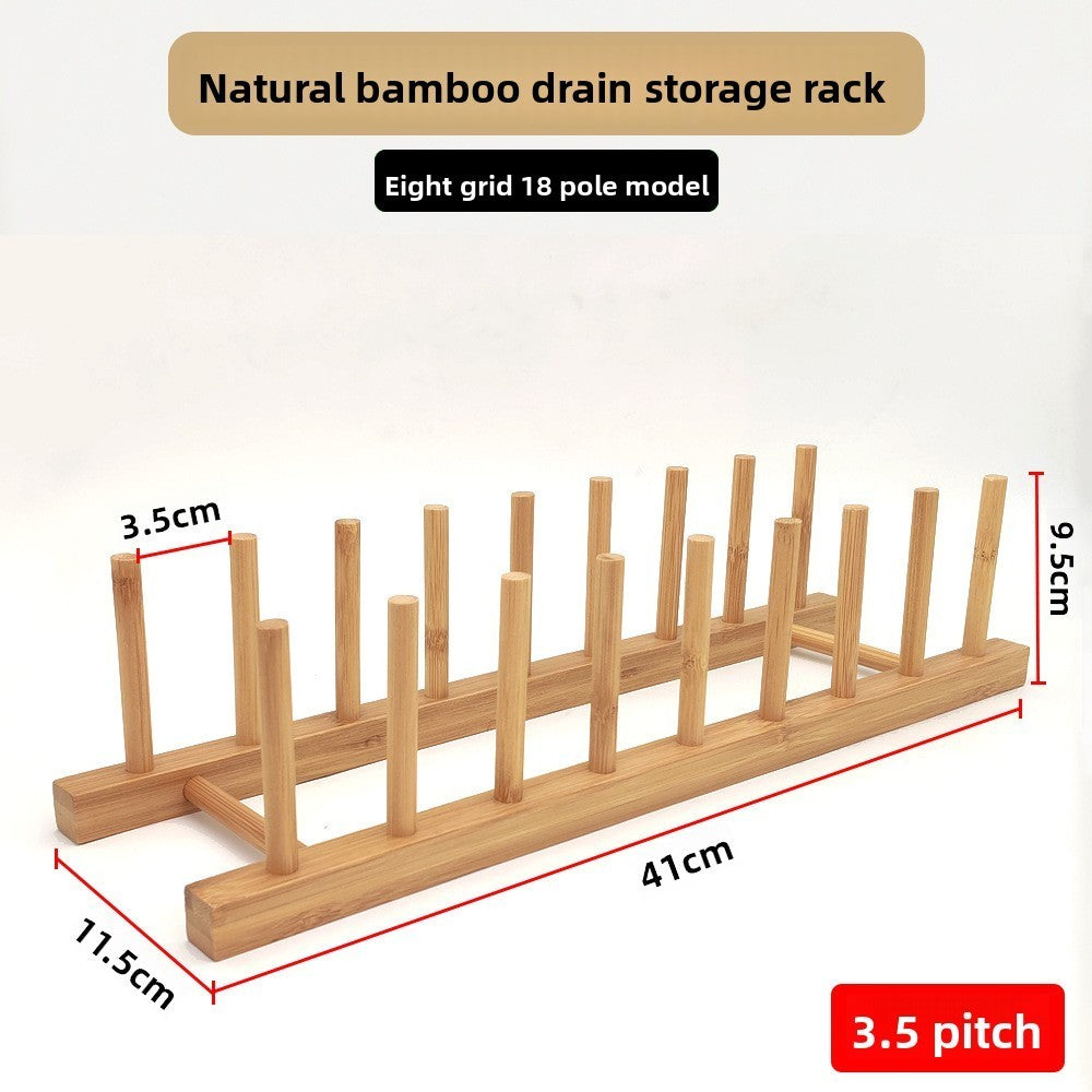 Plate Rack Holder for Kitchen Cupboards Bamboo Wooden Chopping Board Tray Dish