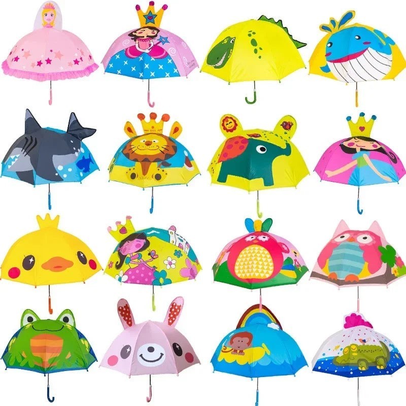 Cute Cartoon Children Umbrella Long Handled 3D Ear Modeling For Boys And Girls U
