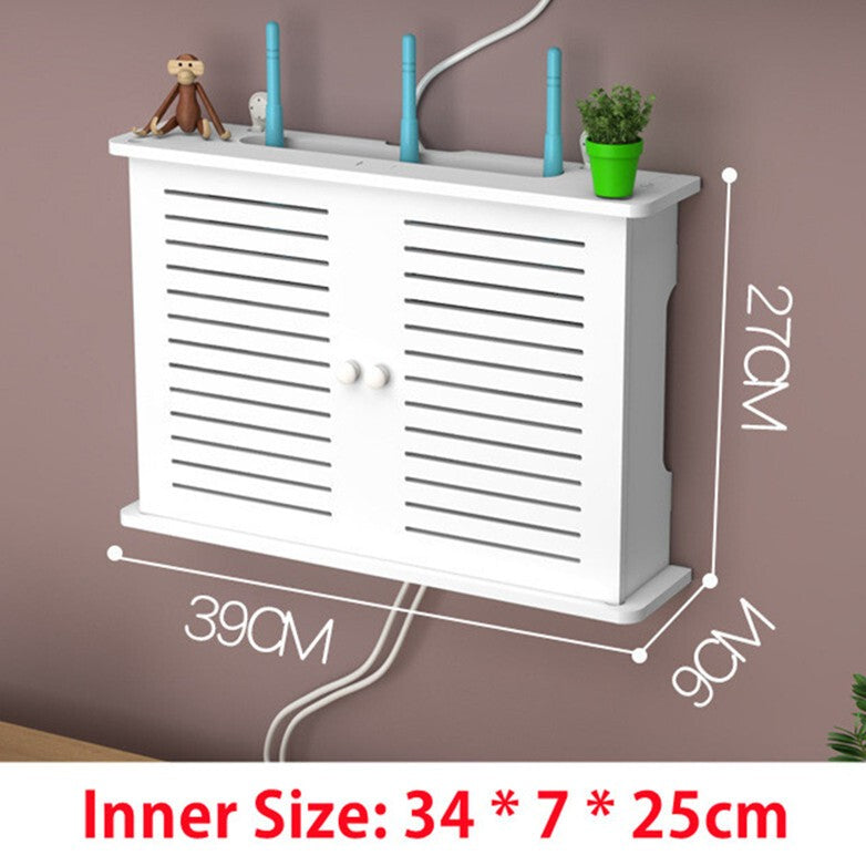 Wifi Router Shelf Storage Box Wall Mounted Cable Wire Hanging Bracket TV CD Box