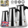 12 Cups Stainless Steel Espresso Ground Coffee Maker Flip Top Moka Pot Induction