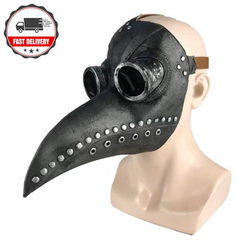 Halloween Plague Doctor Mask Cosplay Costume Set - Adult & Child Black Robe