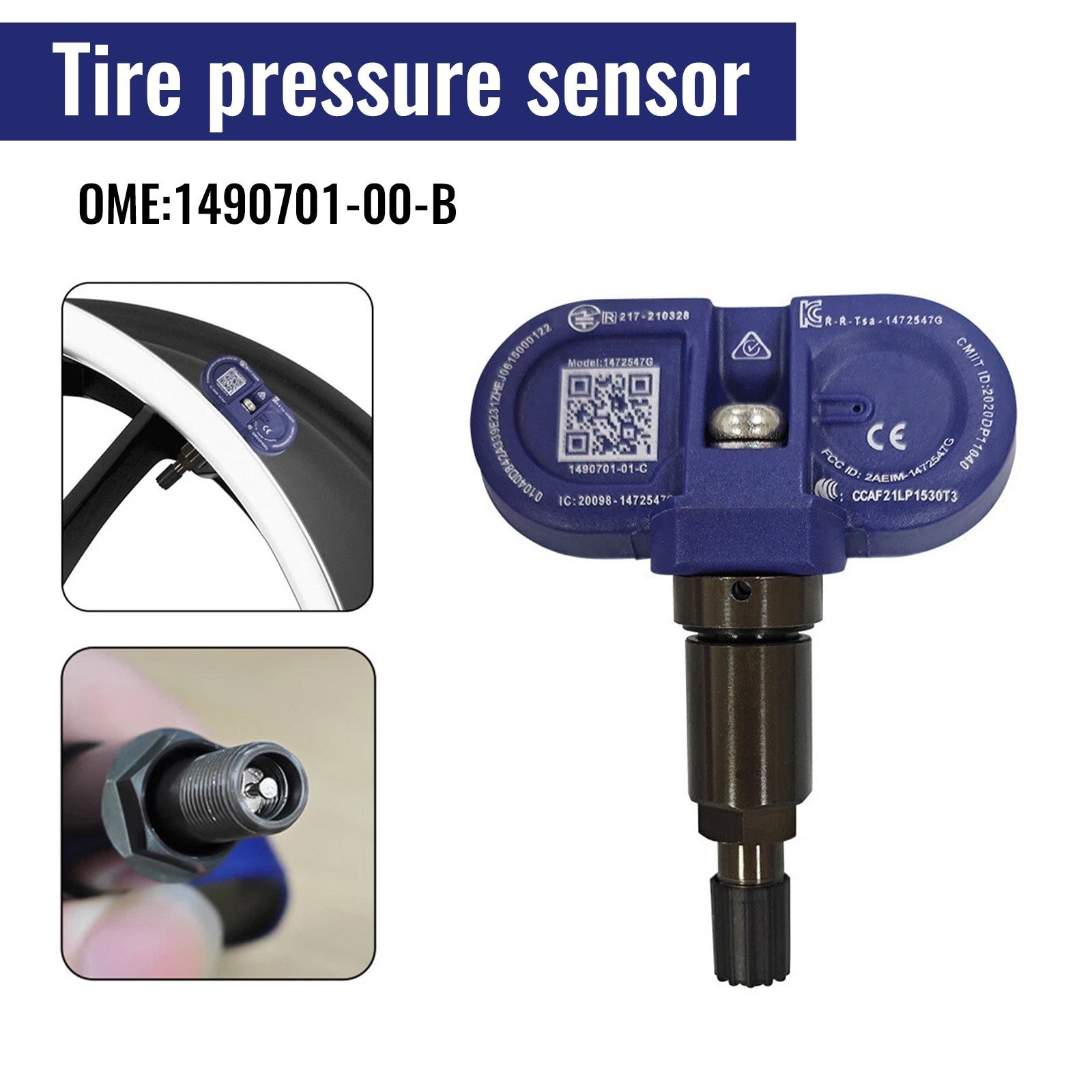 4Pcs Bluetooth TPMS Tire Pressure Sensor 1490701-01-C For Tesla Model 3 S X Y