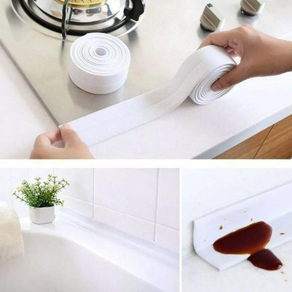 Bath Kitchen Caulk Tape Sealant Strip PVC Self Adhesive  Toilet-Wall