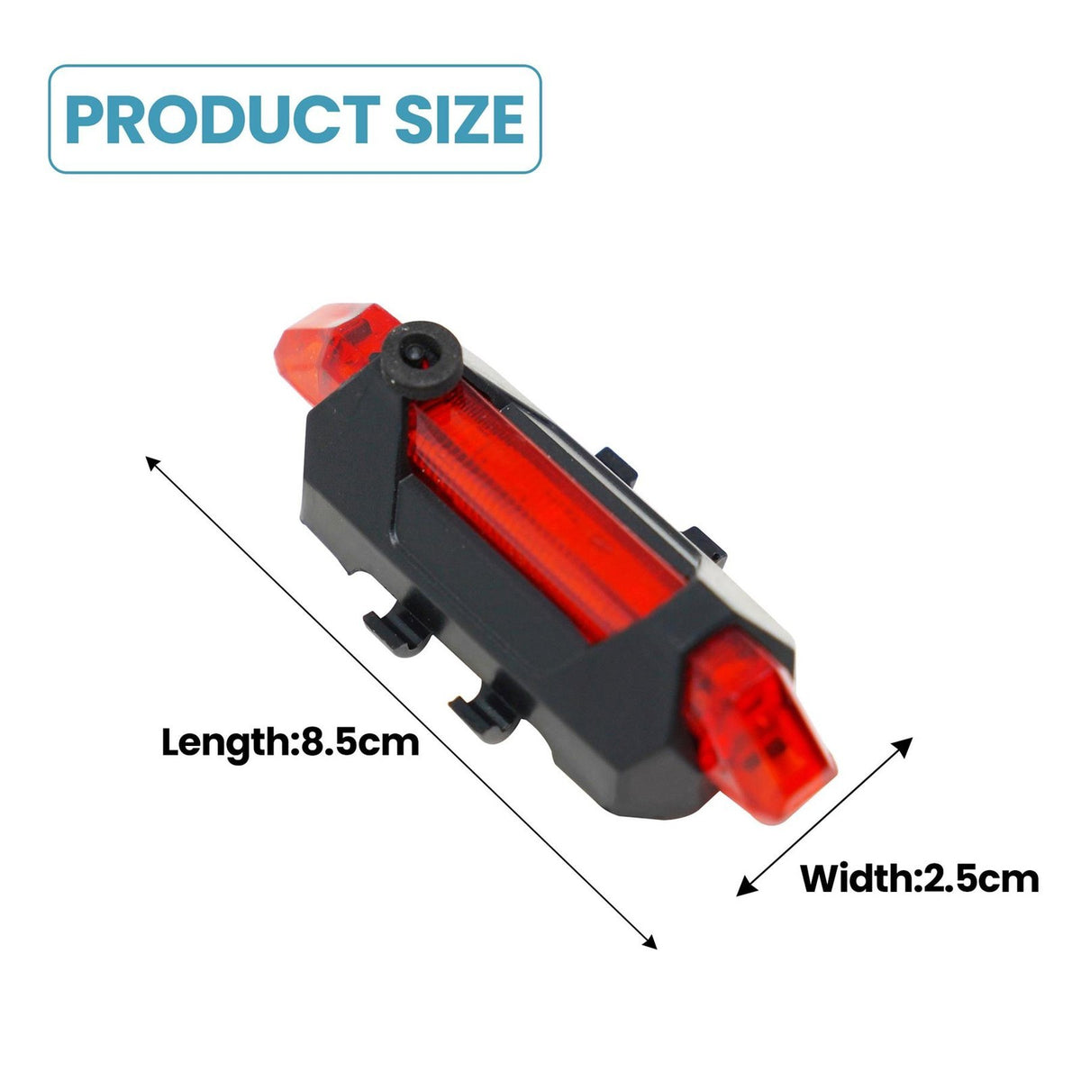 5 LED Front Rear Bike Light USB Rechargeable Cycling Safety Warning Light