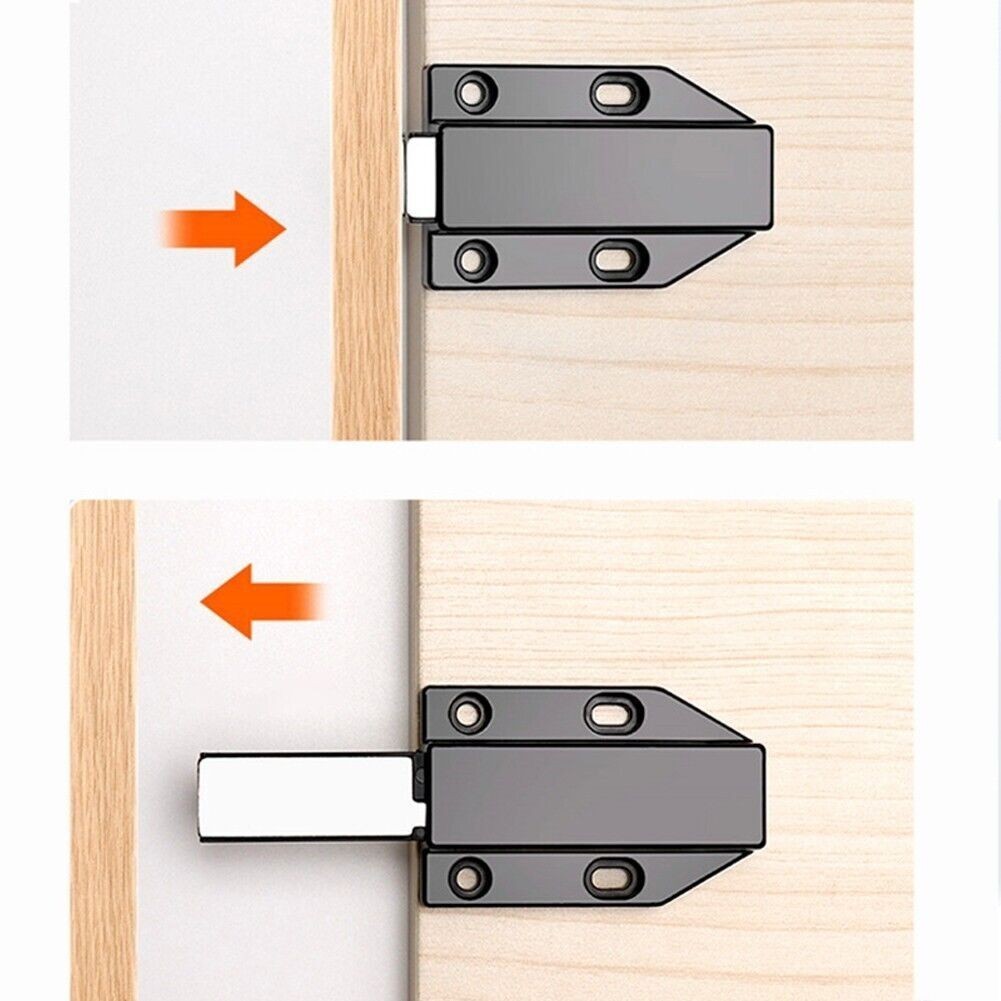4x Door Push To Open Magnetic Cabinet Catch Heavy Duty Latch ABS Black