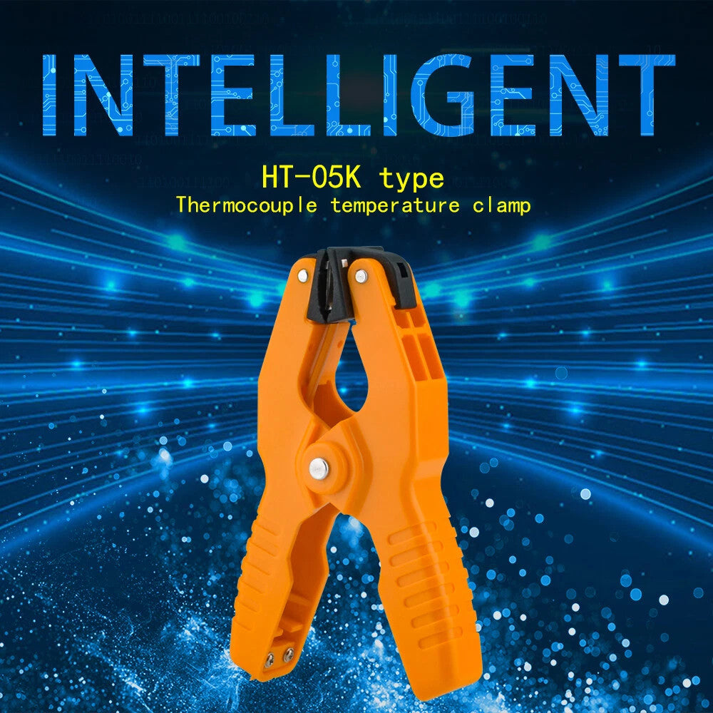 2pcs HT-05 Temperature Test Clamp Lead Clip K-Type Probe Thermocouple Pipe Clamp