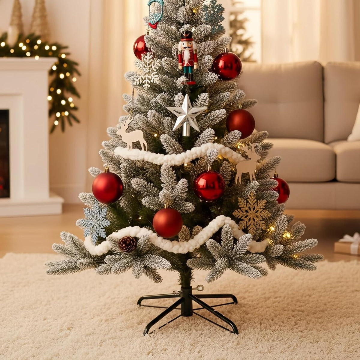 Christmas Tree Stand for Artificial Trees 15.7-Inch Foldable Metal Tree Base