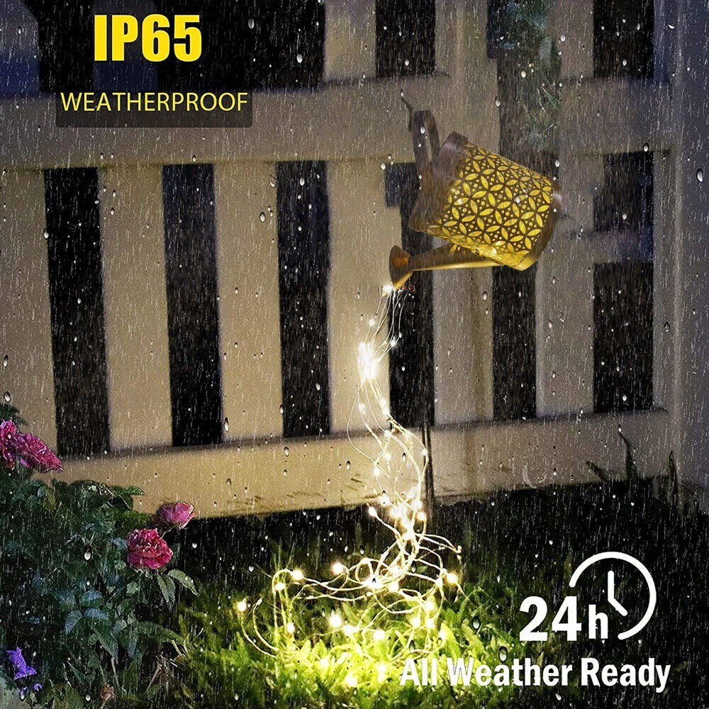 Outdoor LED String Lights Solar Lamp Garden Hollow Kettle Shower Landscape Light