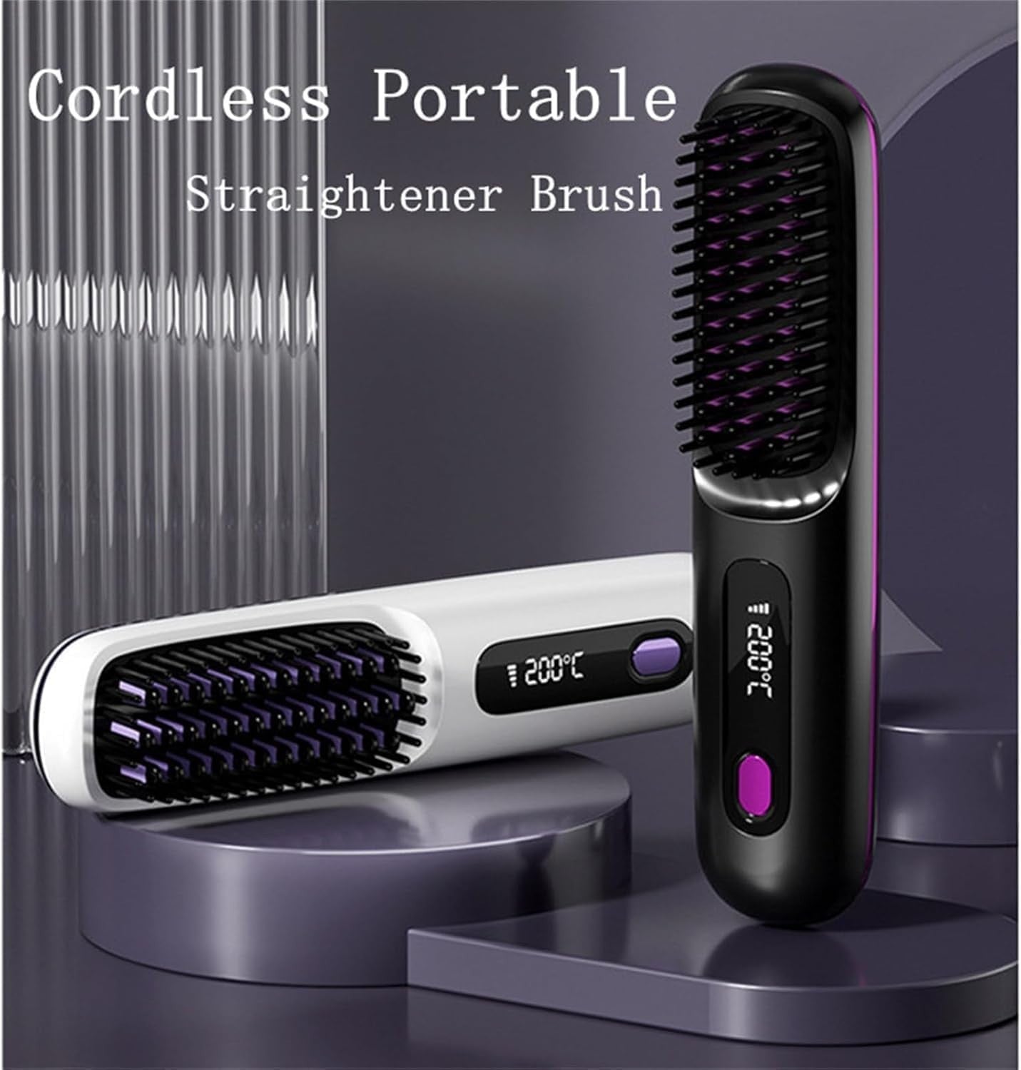 Glow Wave Heated Brush 2025 - USB Charging 3 Heat Settings for Short Hair