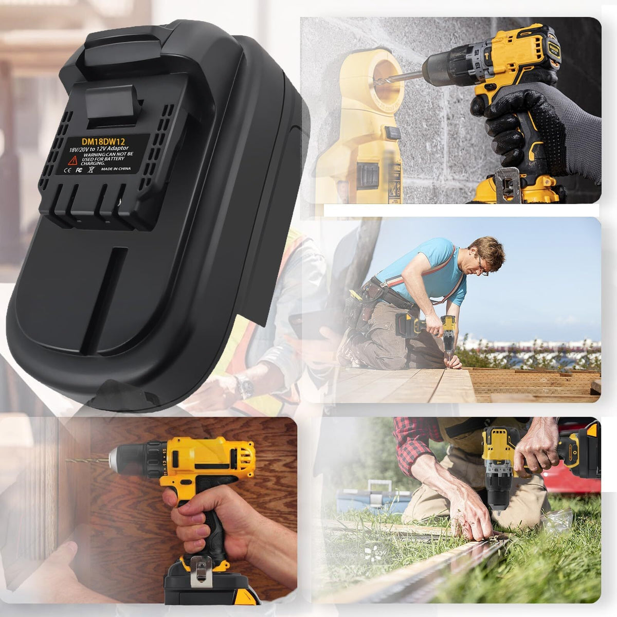 Adapter For Dewalt 18V/20V Max Battery Convert to Dewalt 12V Max Li-ion Battery