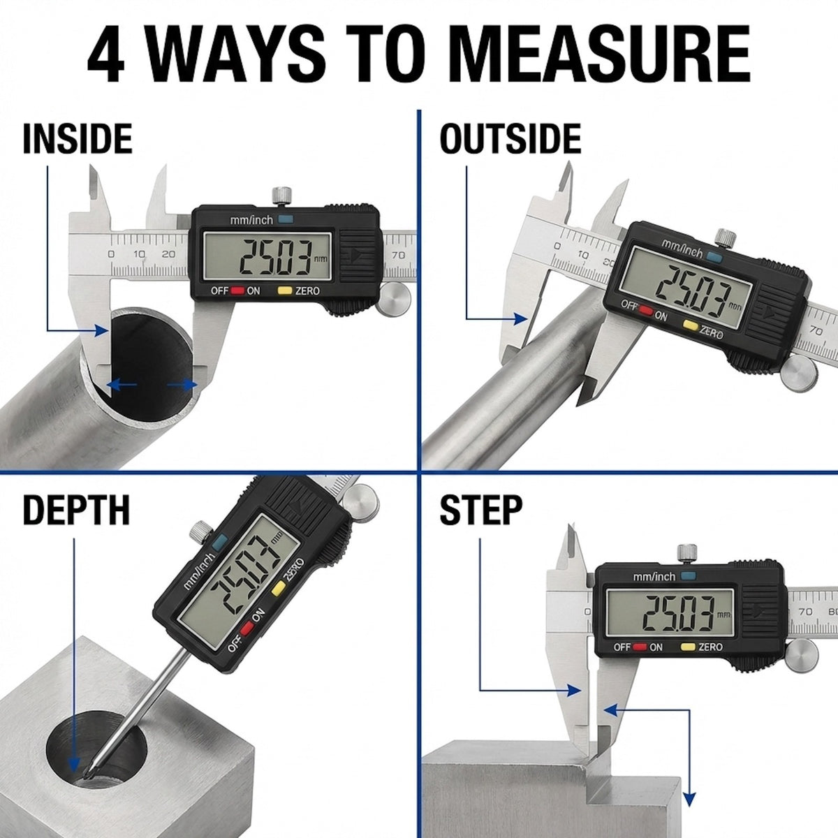 Digital Vernier Caliper Calipers 150mm Stainless Steel Micrometer Gauge Tool