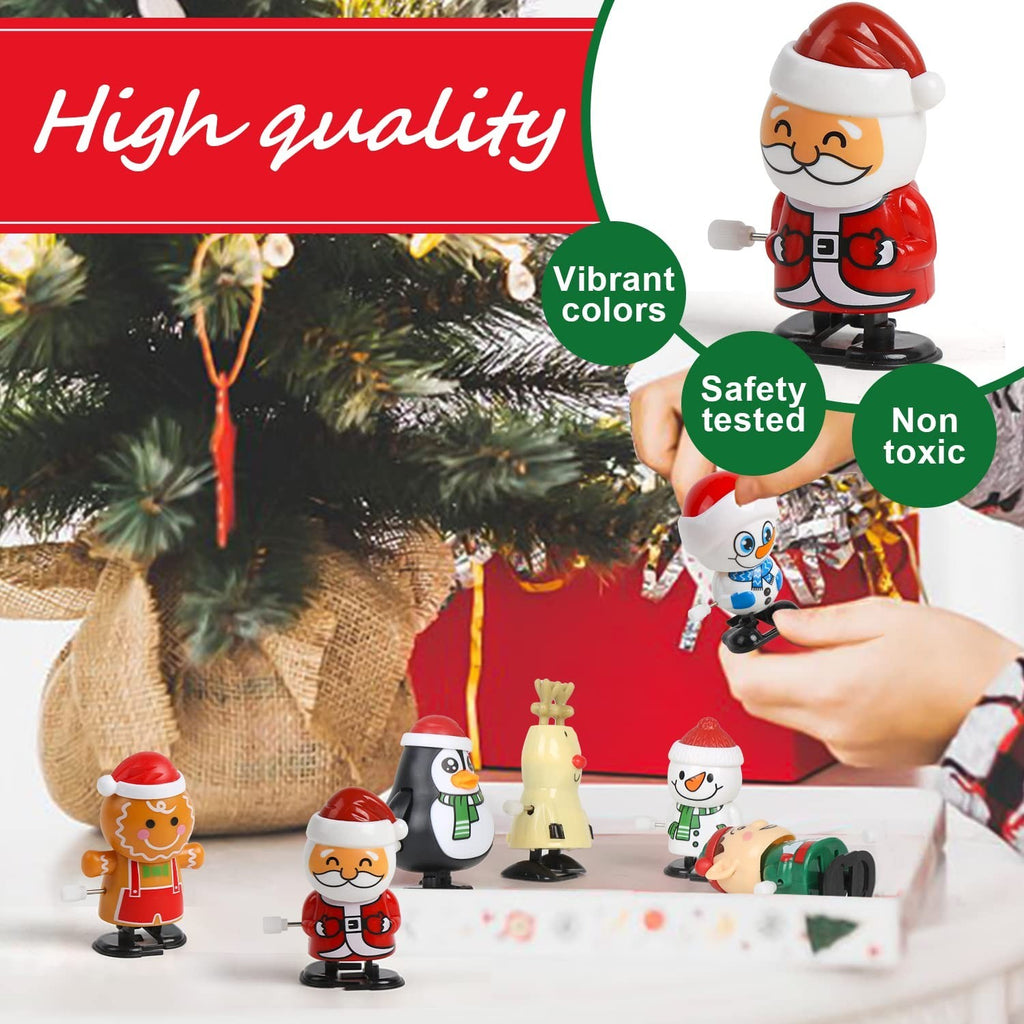 8 Pack Christmas Wind Up Toys Assortment Stocking Fillers Kids Party Gifts