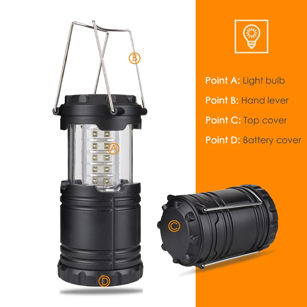 Bright Collapsible 30 LED Camping Lanterns Lights for Hiking Emergency Light