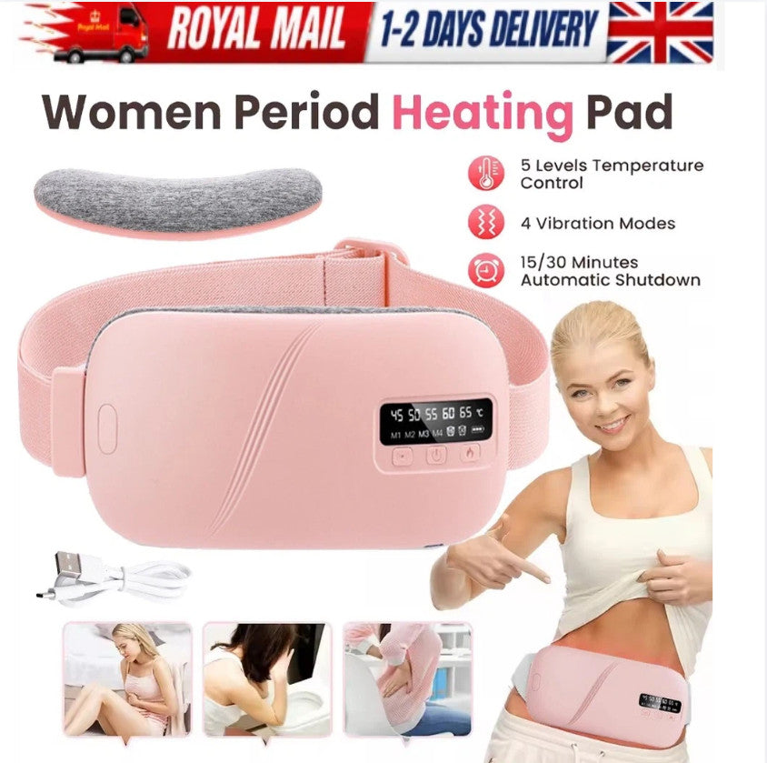 Heating Pad Massage Period Pain Relieve Therapy Menstrual Cramp Electric Belt UK