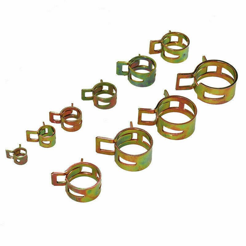 Spring Hose Clips/Clamps Fuel Air Gas Water Pipe Self Clamping 100Pcs GB