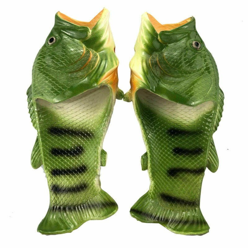 Unisex Funny Fish Shower Slippers Sandals Holiday Beach Flip Flops Slides Shoes