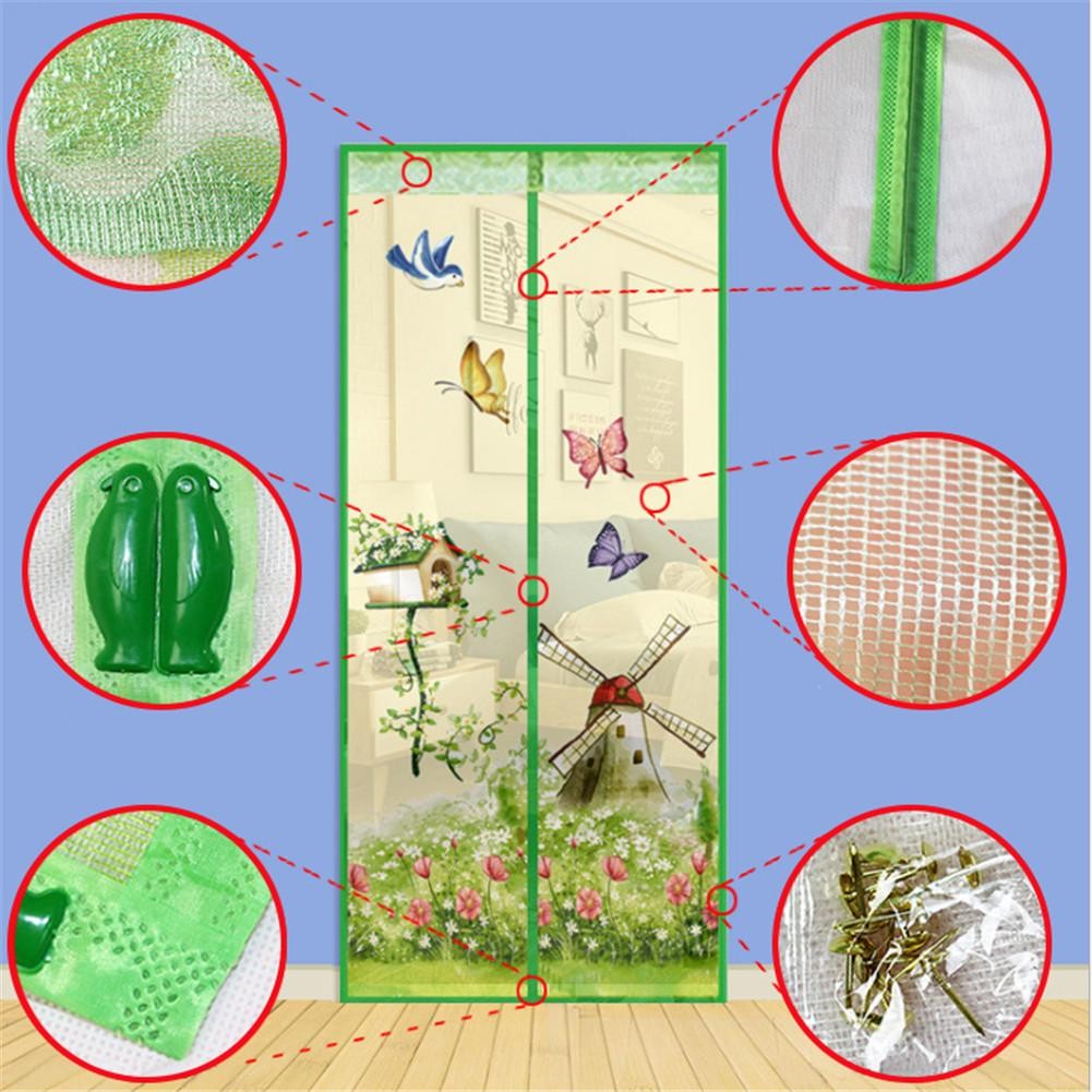 Curtain Door Mesh Magnetic Fastening Mosquito Fly Bug Insect Net Screen Magic UK