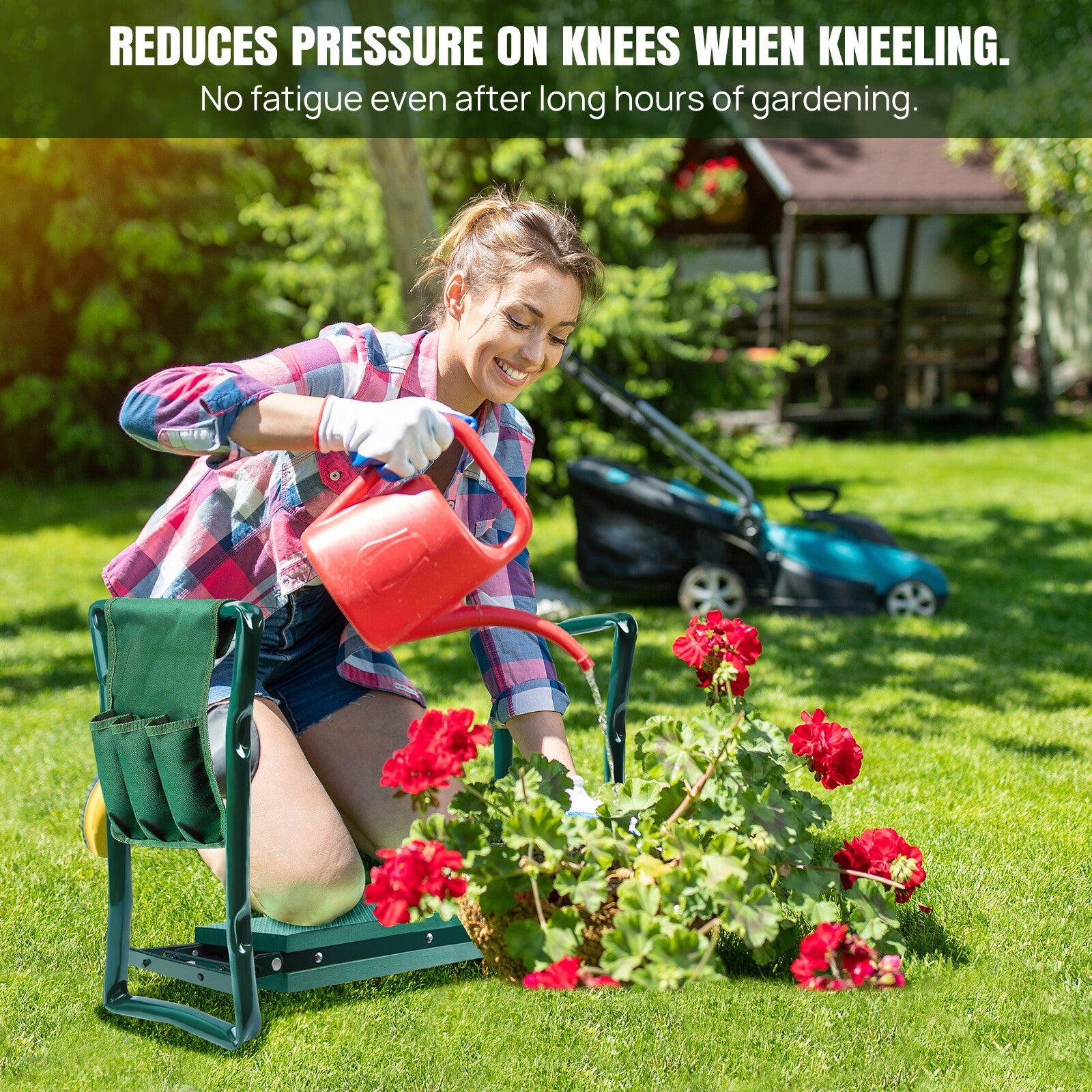 Portable Garden Kneeler Foam Kneeling Stool Tool Bag Padded Seat Seat Pad