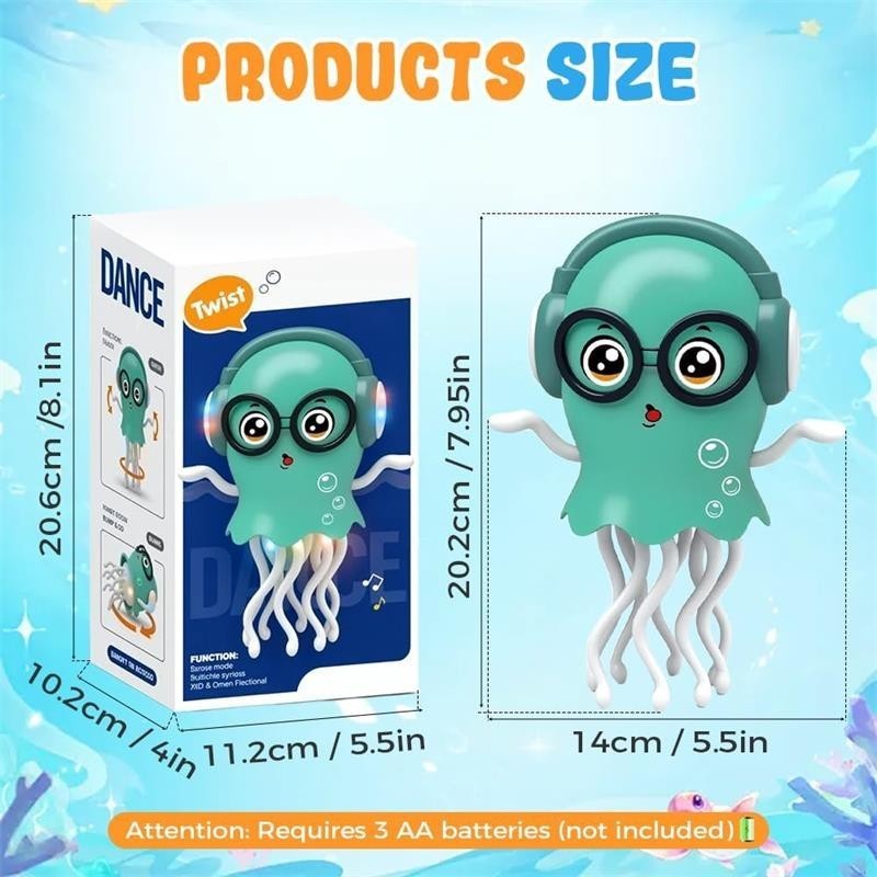 Dancing Jellyfish Baby Toy, Tummy Time Toys for Kids,Magic Electric Dancing
