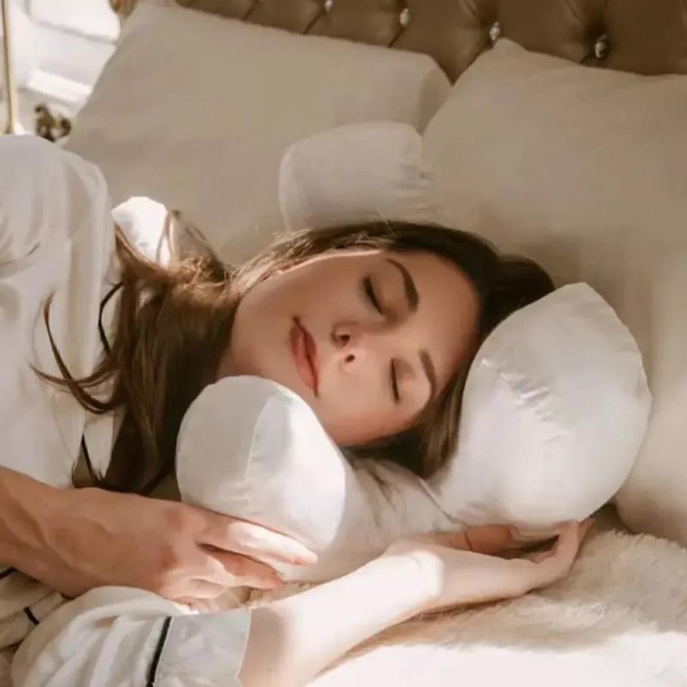 Face Pillow+Free White Satin Pillowcase Beauty Sleep, Anti Wrinkles-Aging UK