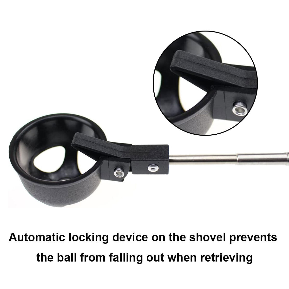 2m Telescopic Pocket Golf Ball Pick-Up Compact Retriever Automatic Lock Scoop