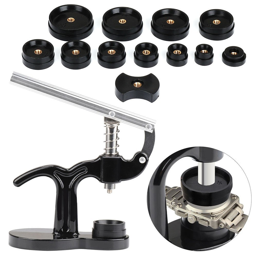 13PCS Watch Back Case Press Opener Crystal Glass Closer Fitting Repair Tool Kit