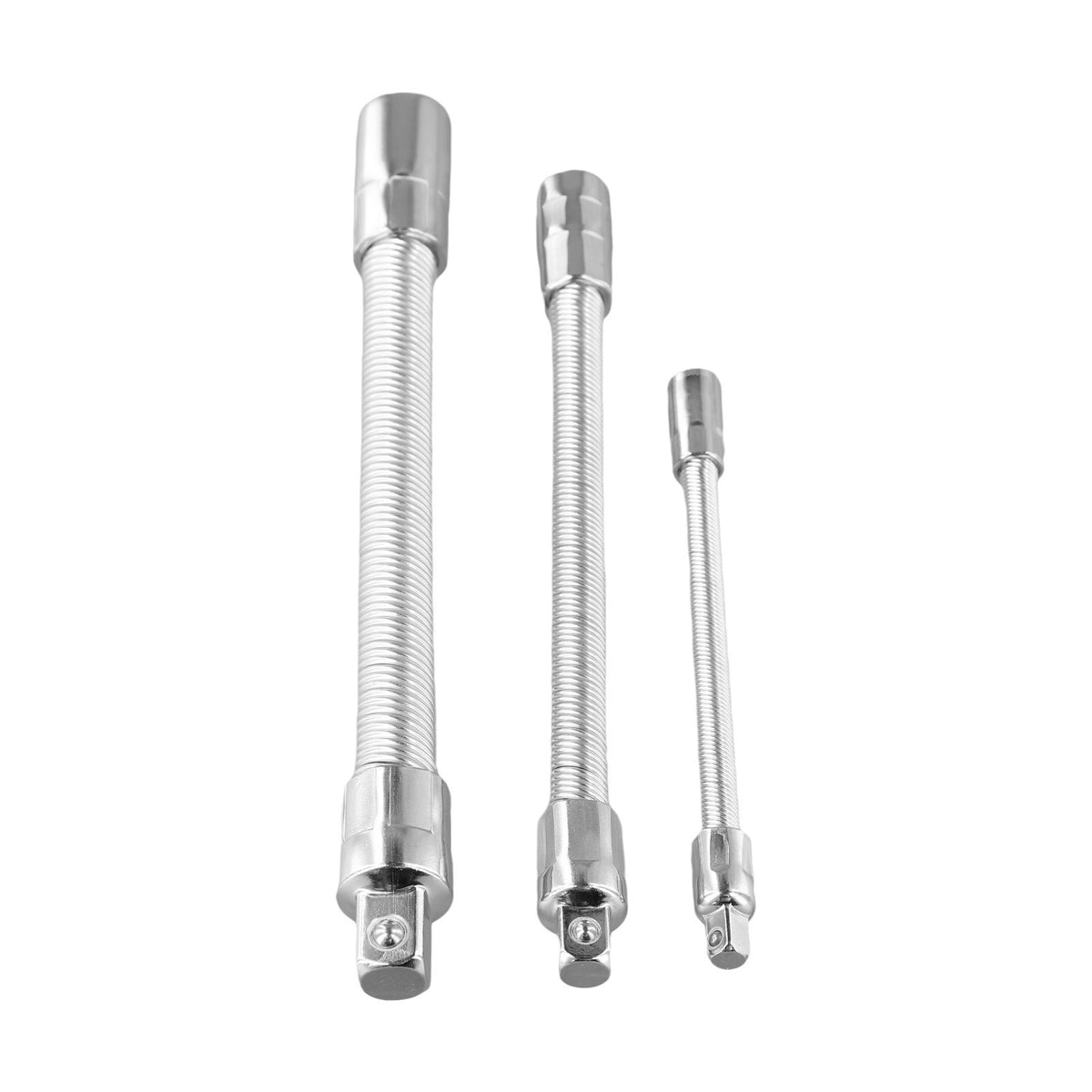 Socket Extension Bar Flexible 3pcs Set for Ratchet Wrench 145 205 250mm Metal