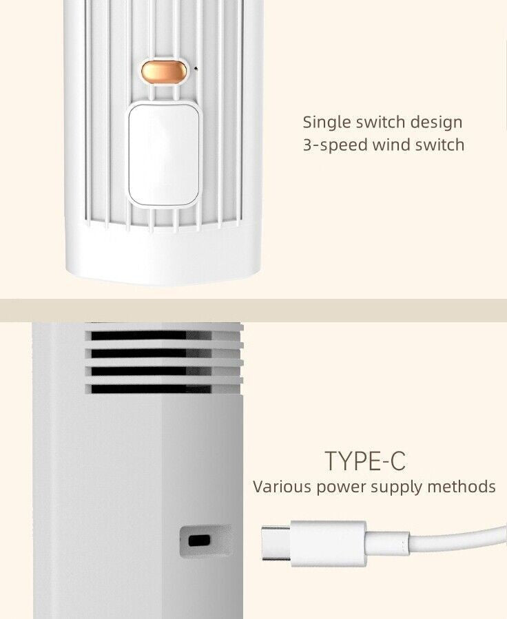 Shirem Cooling Ace portable air  cooling fan quiet with 3 speeds(White)