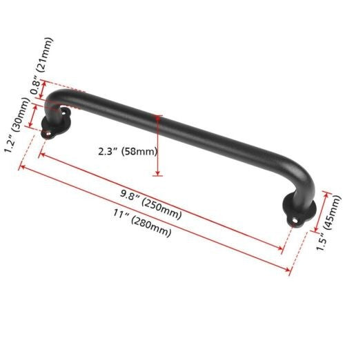 Large Cast Iron Gate Barn Shed Pull Door Handle Antique Cupboard Decor Black