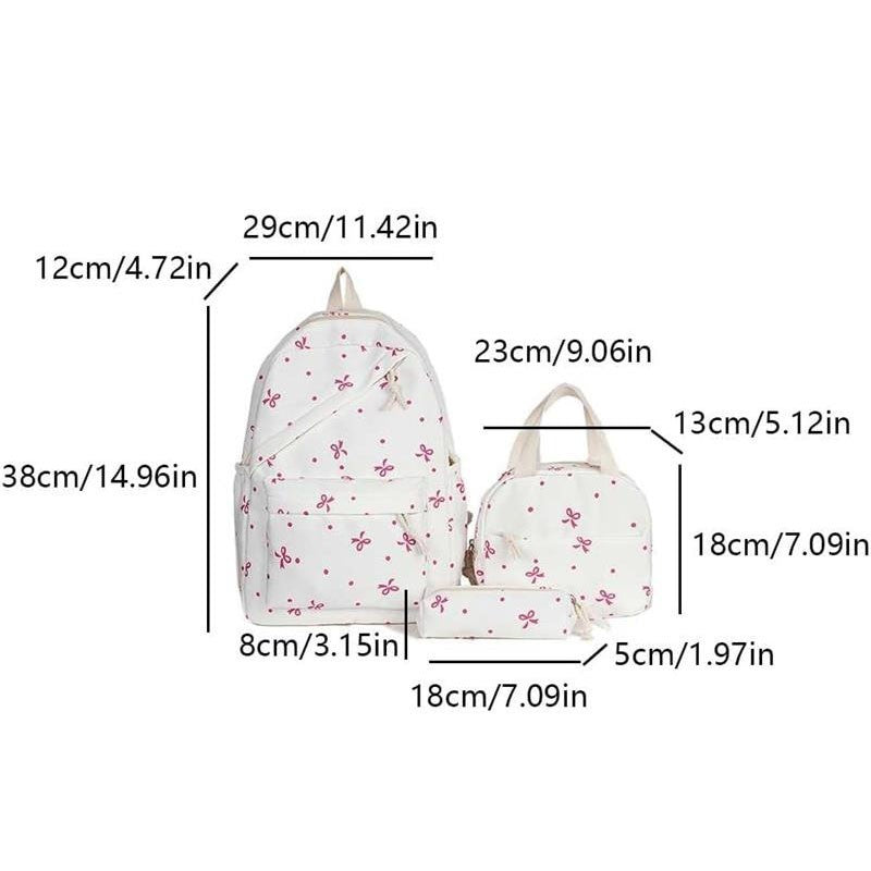 School Bag for Girls Large Cute Backpack Sets Preppy School Backpacks 3-Piece