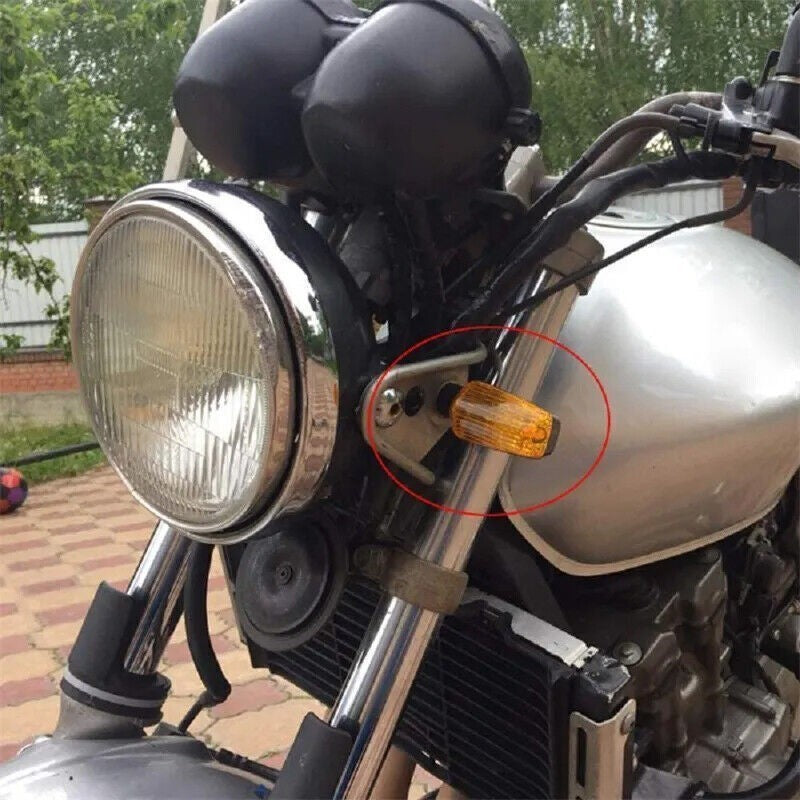 4x Universal Motorcycle Motorbike Turn Signal Indicators Light Lamp Amber UK
