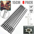 8Pcs/Set Torx Screwdriver Bits 150MM Extra Long Tool Hex Security Magnetic Head