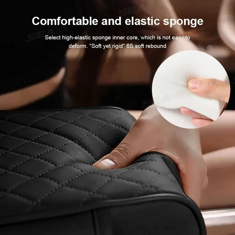 Portable Armrest Pad PU Leather Storage Box Center Console Armrest Cushion Car