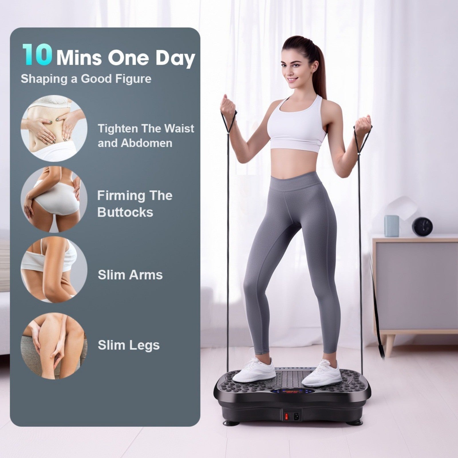 Vibration Plate Body Shaker Massage Fitness Machine Oscillating Power 3D Silent