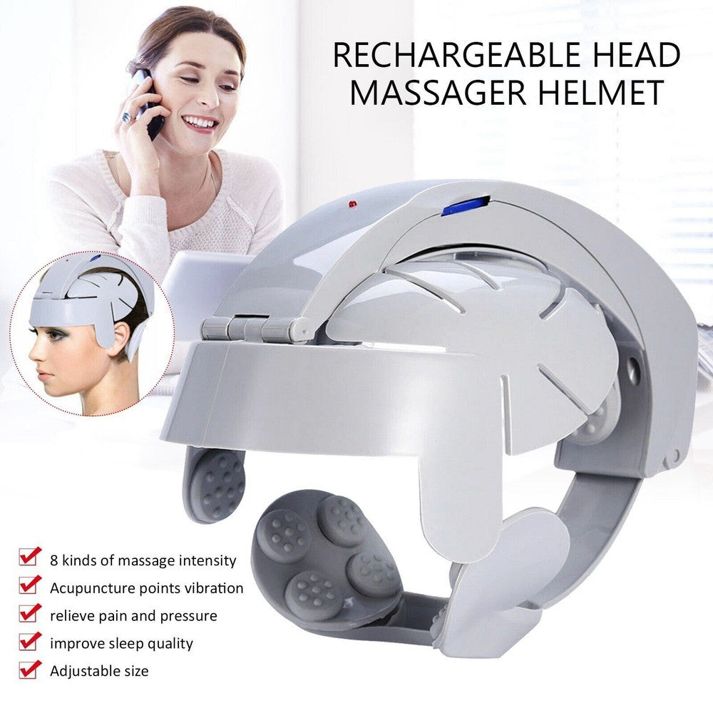 Electric Head Helmet Massager Deep Relax Stress Relief Massage Bett