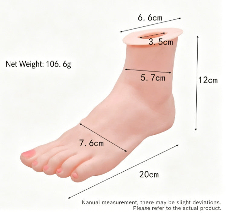 Silicone Foot Model, Female Mannequin Feet Display Manicure Tool Ankle Bracelet