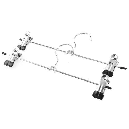 20-Strong Metal Clips Hangers Chrome Clothes Coat Trouser Skirt Non-slip Rack