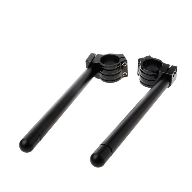 A pair 31-51mm Motorcycle Clip on Ons Fork Regular Handle Bars black/silver