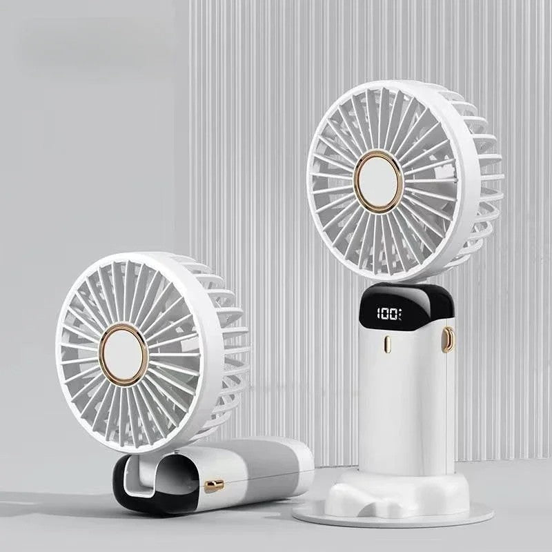 5-Speed Mini Handheld Fan Portable Fold Desk Cooler Cooling USB Rechargeable
