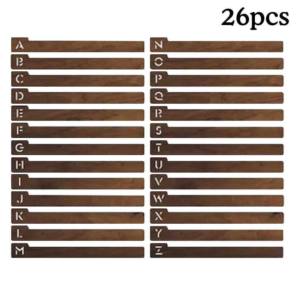 26 Piece Wooden Vinyl Dividers A-Z for Alphabetical Record Organization