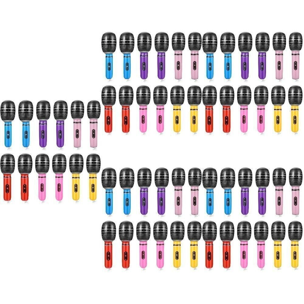 60 pcs Inflatable Microphone Toys Fake Inflatable Microphone Prop for Party