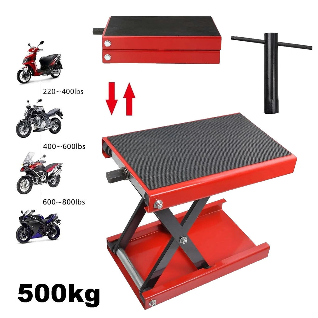 Motorcycle Workshop Scissor Jack – 500KG Duty Lift Bench Stand Motorbike Paddock