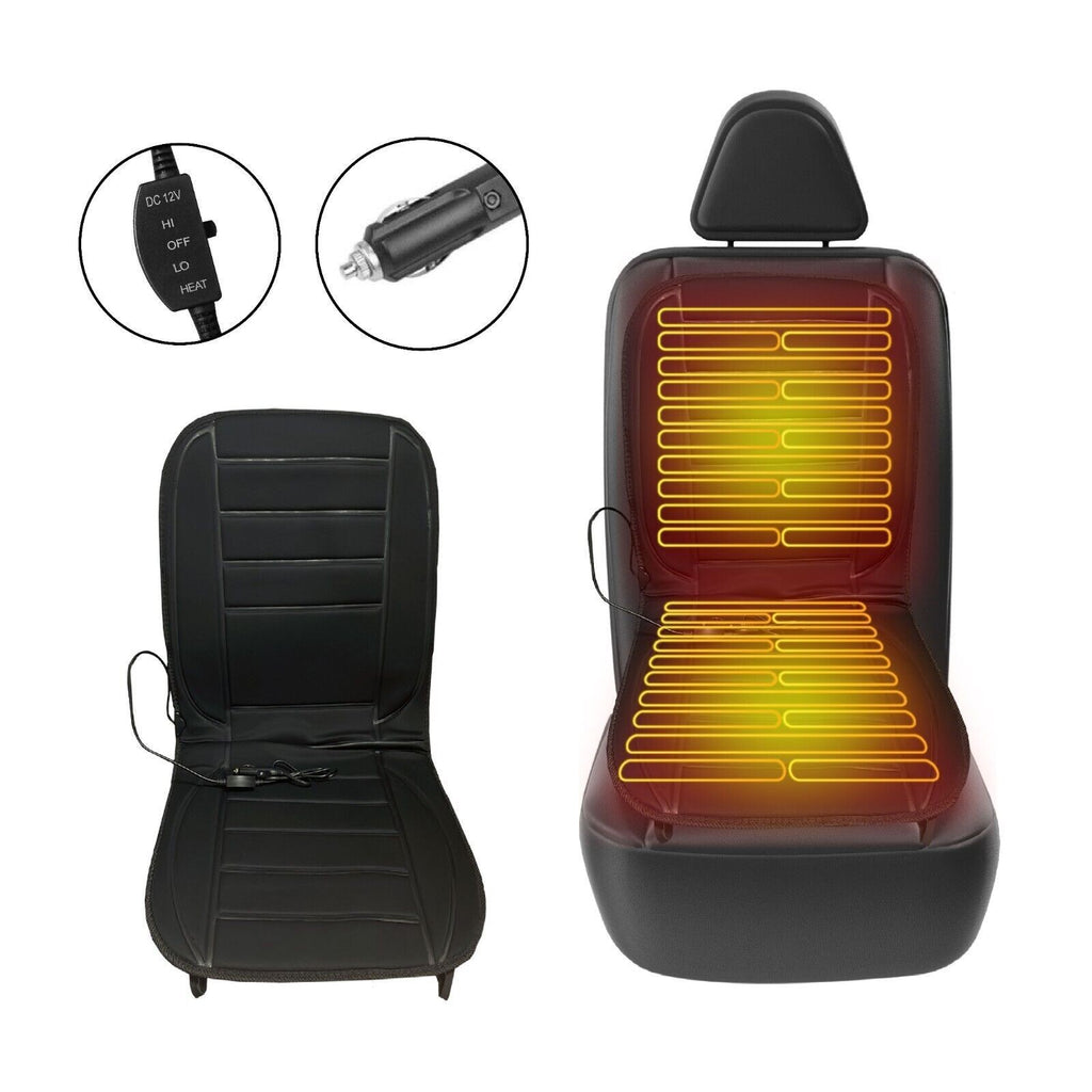 Luxury Heated Car Seat Cushion Heater Aftermarket Universal Fit 12V Warm Winter